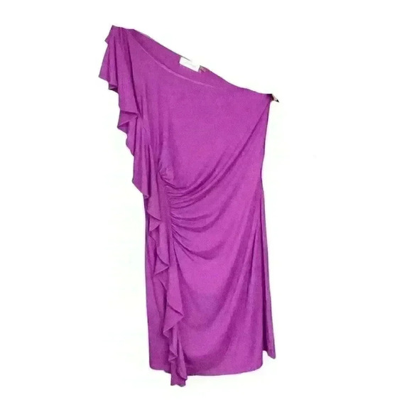 Calvin Klein One-Shoulder Ruffle Dress Size 6 - Picture 1 of 5